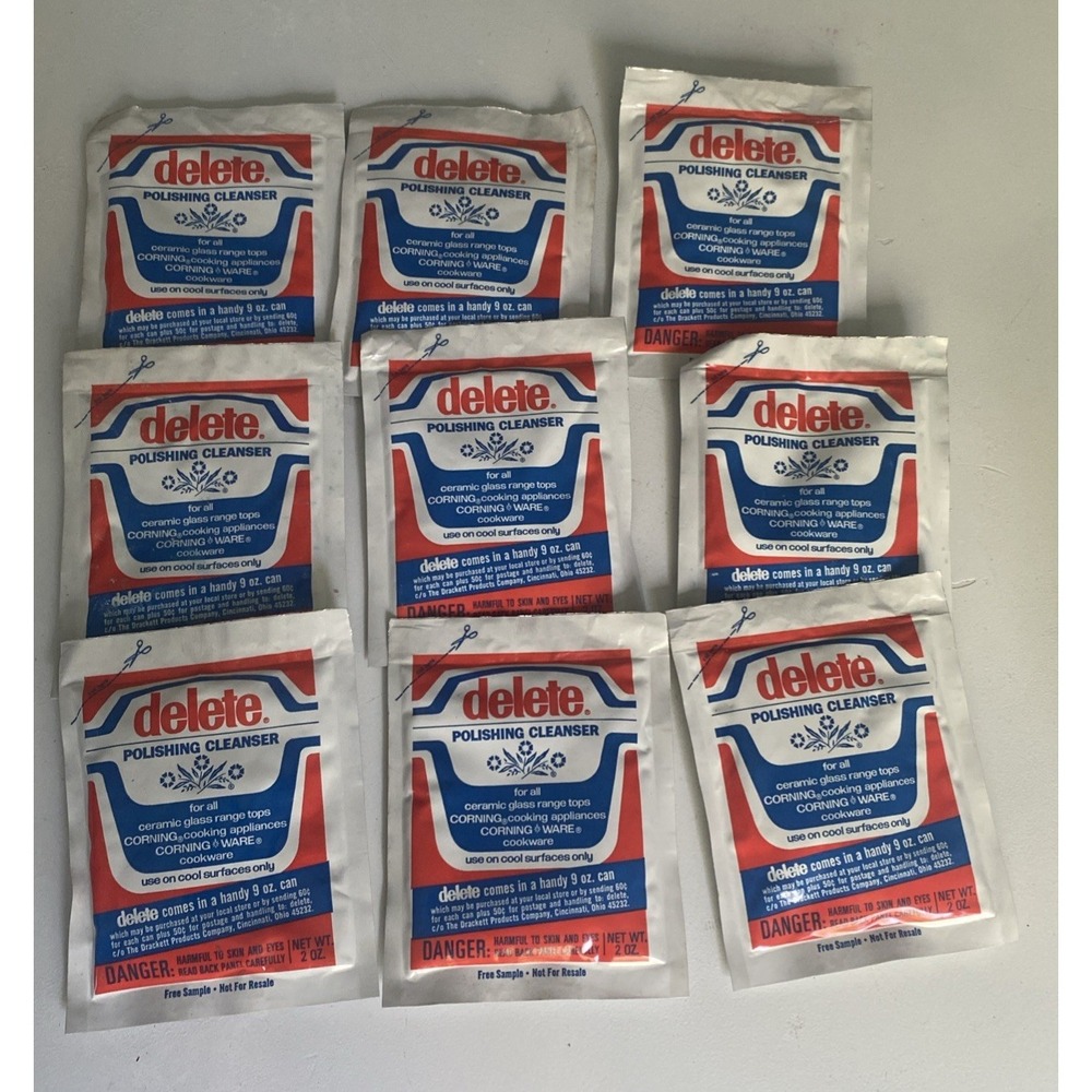 Vintage 70's Delete Polishing Cleanser In Packets For  Corning Ware -lot Of  9